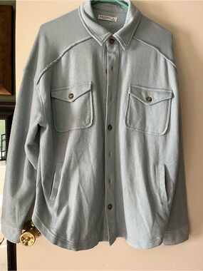 Arizona Jean Company Pale Blue Men's Button-Up Shirt Jacket
